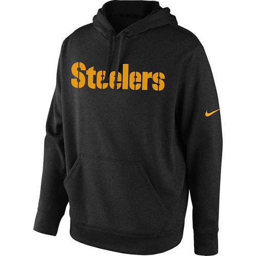 NFL Men's Pittsburgh Steelers Nike Black KO Wordmark Performance Hoodie